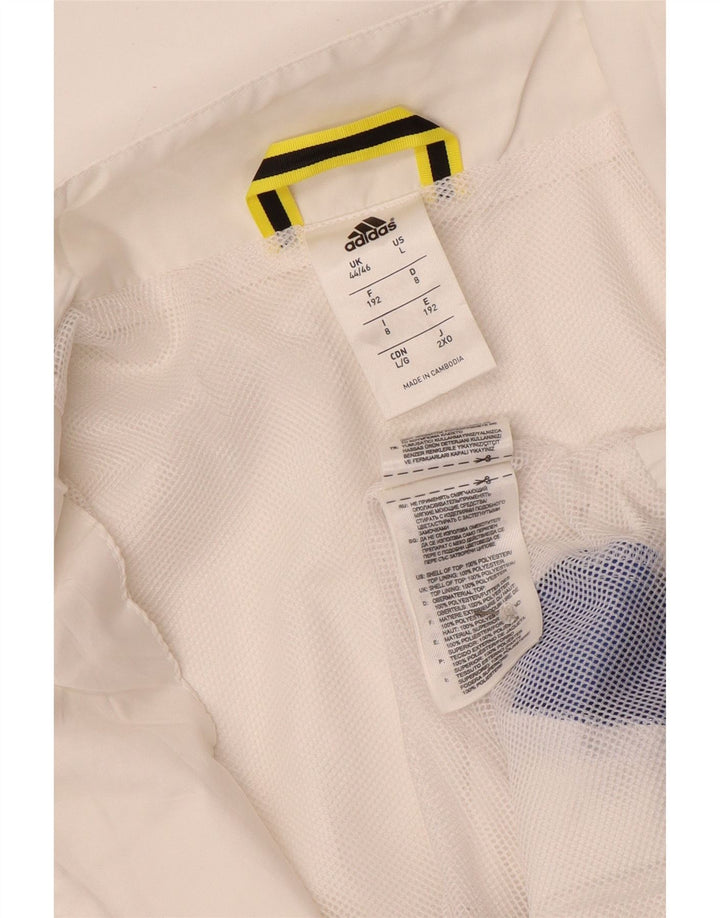 Adidas Mens Tracksuit Top Jacket UK 44/46 Grande Branco Colorblock Poliéster