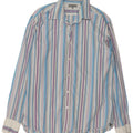 Camisa masculina Ted Baker tamanho 5 XL algodão listrado multicolorido