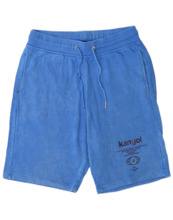 Kangol Mens Graphic Sport Shorts Grande Algodão Azul