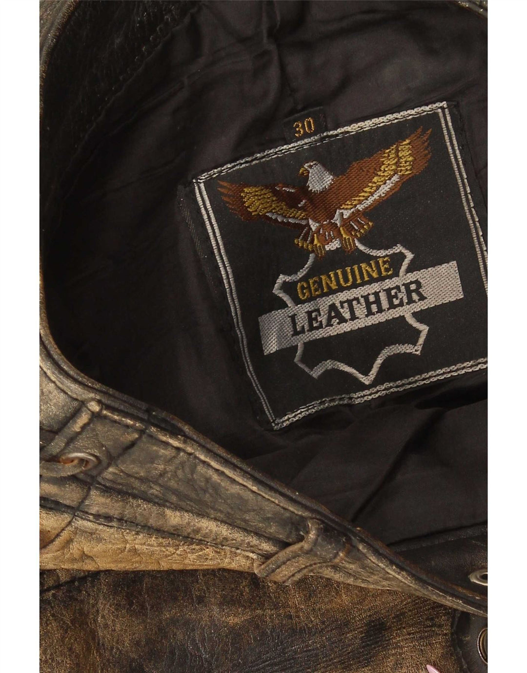 Calças de couro retas masculinas vintage W30 L30 cáqui