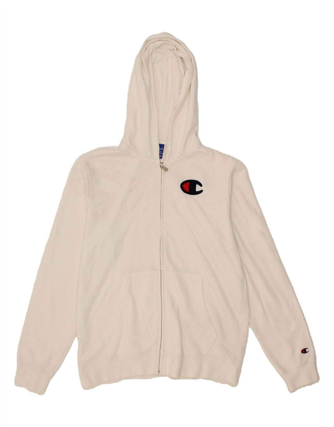 CHAMPION Boys Zip Hoodie Sweater 15-16 Years 2XL White Cotton Vintage Champion and Second-Hand Champion from Messina Hembry 