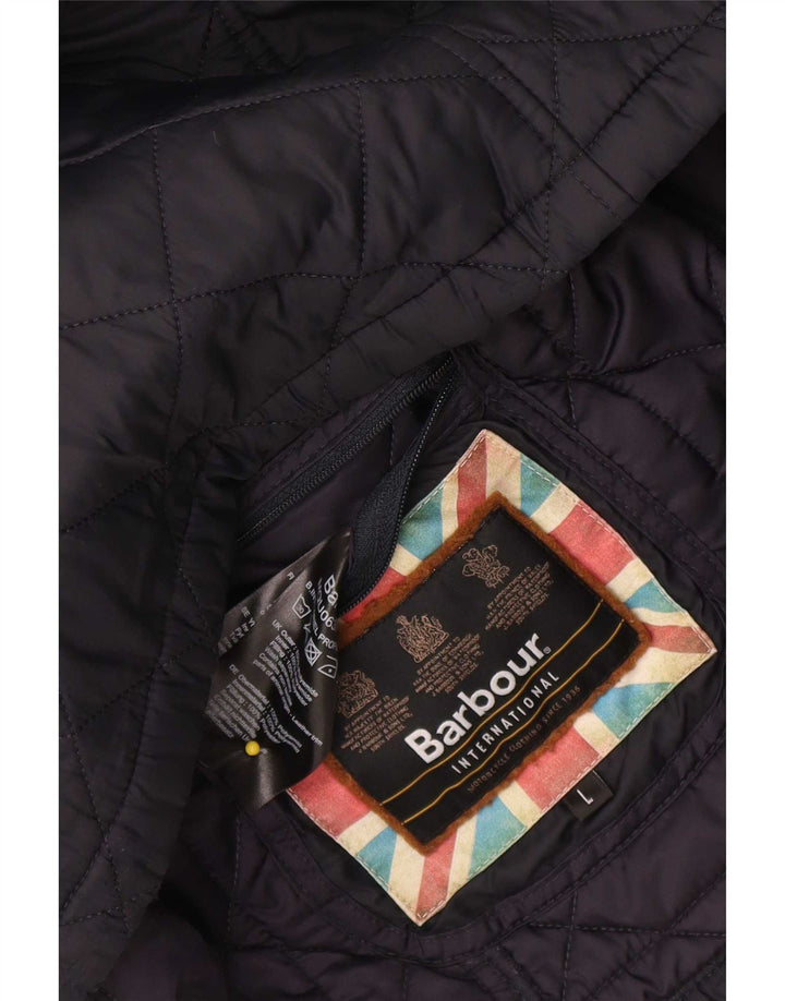 Jaqueta acolchoada masculina Barbour UK 40 grande poliamida azul marinho