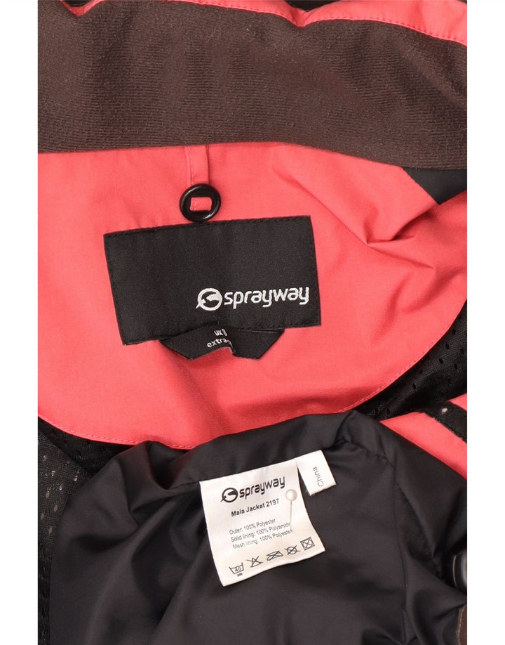 Jaqueta de chuva de grandes dimensões com capuz para mulheres Sprayway poliéster marrom pequeno Reino Unido 8