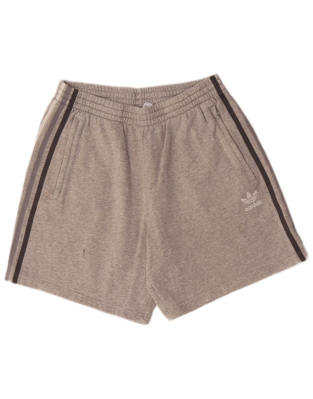 Shorts esportivos masculinos Adidas médio cinza manchado de algodão