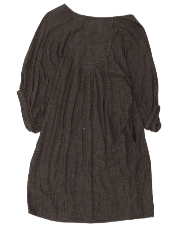 Zara Vestido feminino de manga 3/4 grande para barraca UK 10 Viscose cinza pequeno