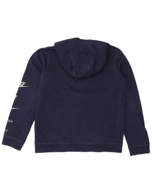 Suéter com capuz Nike Boys Graphic Regular Fit 13-14 anos XL azul marinho algodão