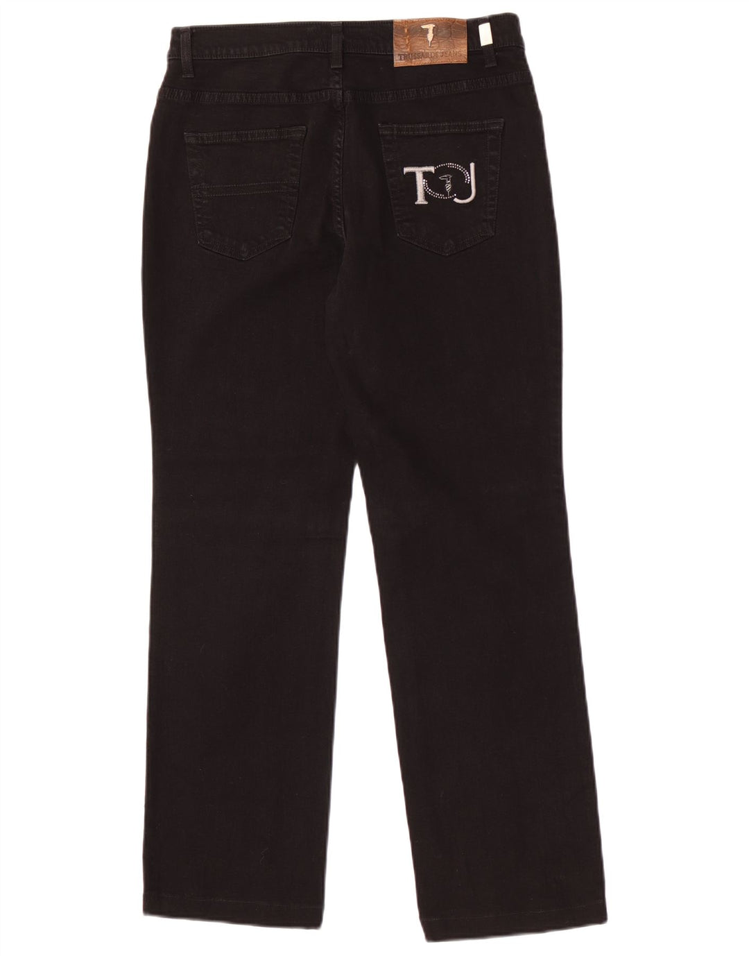Trussardi Calça jeans reta masculina tamanho 30 W30 L29 algodão preto