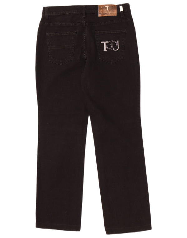 Trussardi Calça jeans reta masculina tamanho 30 W30 L29 algodão preto