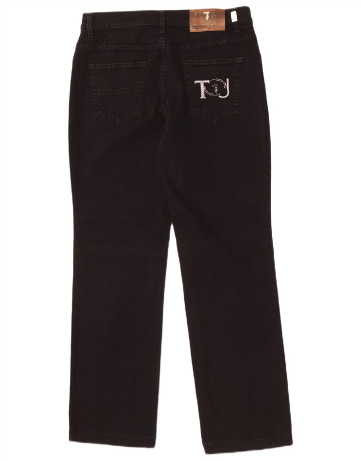 Trussardi Calça jeans reta masculina tamanho 30 W30 L29 algodão preto