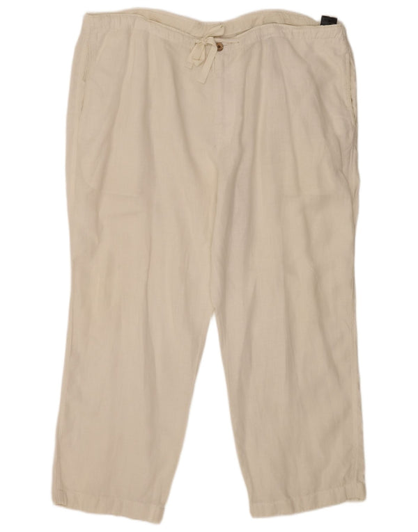 Calça masculina Nautica Loose Fit XL W40 L28 linho branco