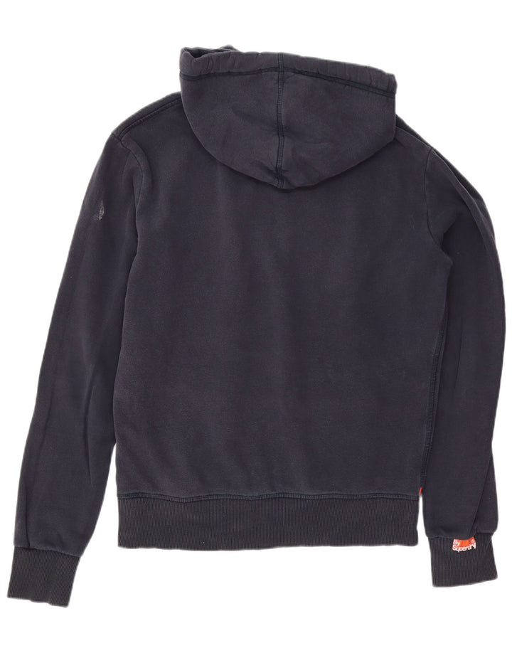 Suéter Superdry masculino com capuz gráfico médio azul marinho algodão