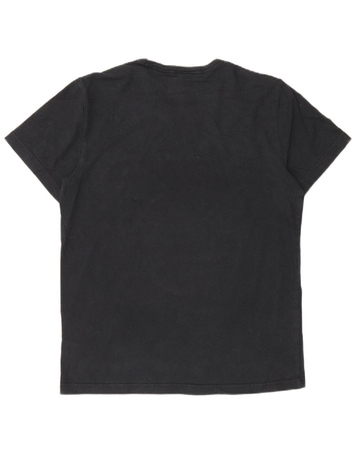 Camiseta masculina gráfica Champion pequena de algodão preto