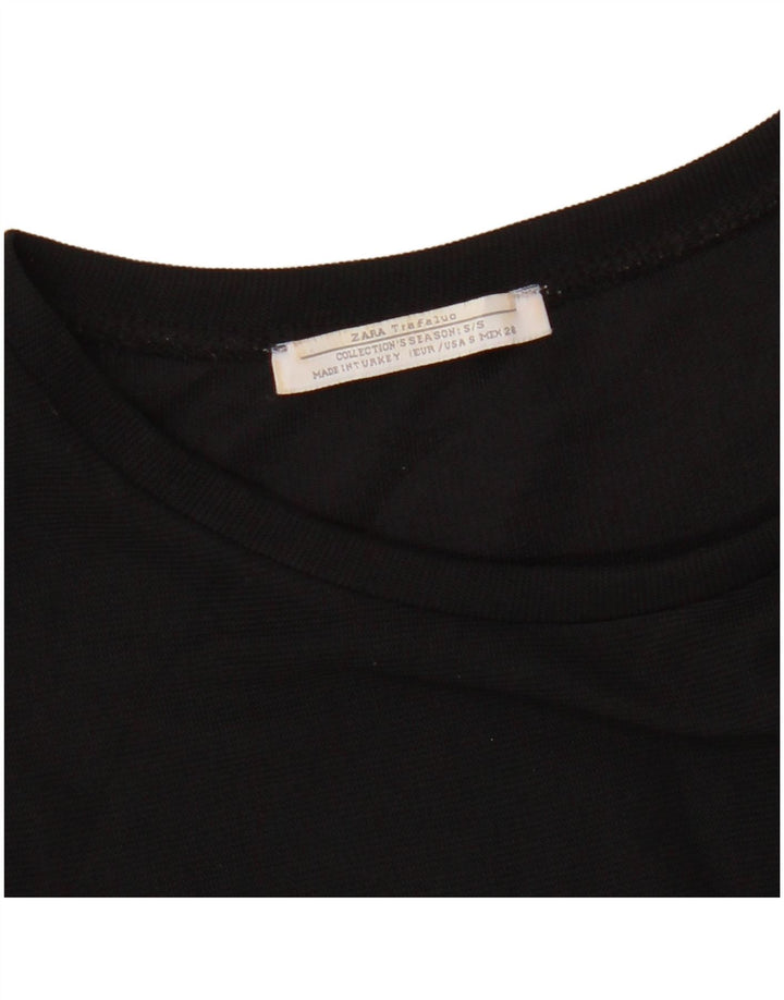 ZARA Vestido feminino Trafaluc com ombros de fora UK 8 pequeno preto