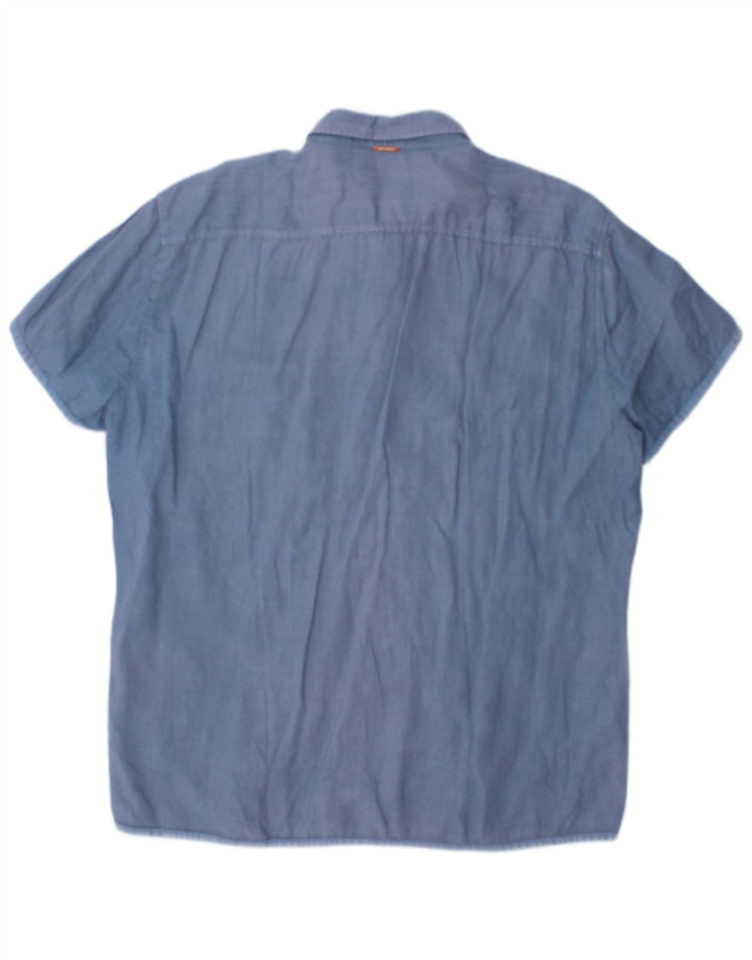 Camisa masculina de manga curta Hugo Boss XL azul algodão