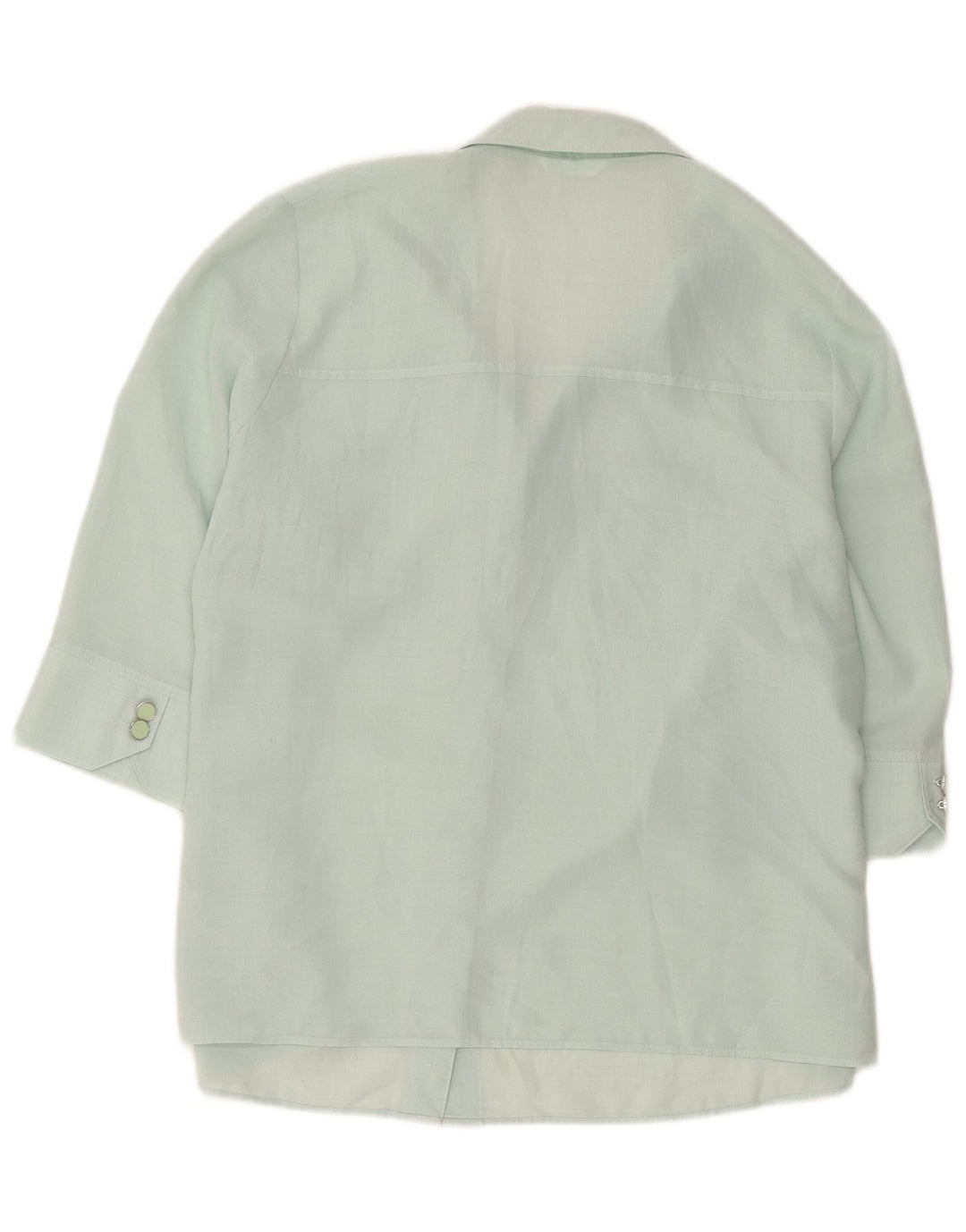 Camisa feminina de manga curta Marks & Spencer UK 20 2XL verde poliéster