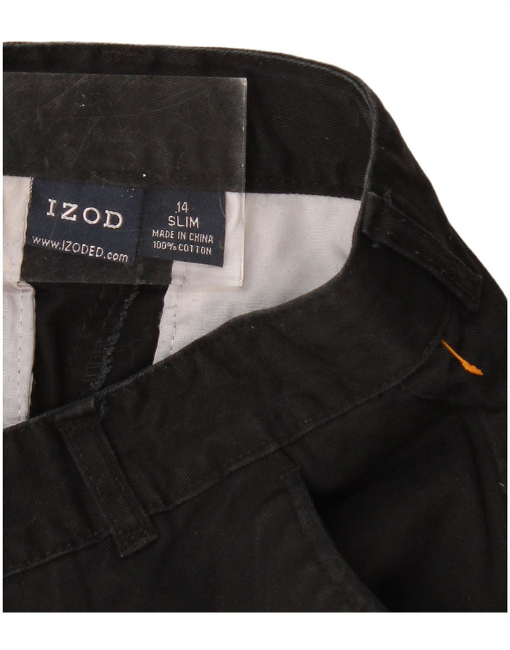 Calça Chino Reta Menino IZOD 13-14 Anos W26 L28 Algodão Preto