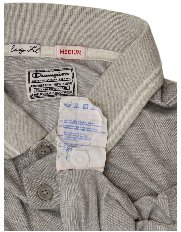Camisa polo masculina CHAMPION Easy Fit algodão cinza médio