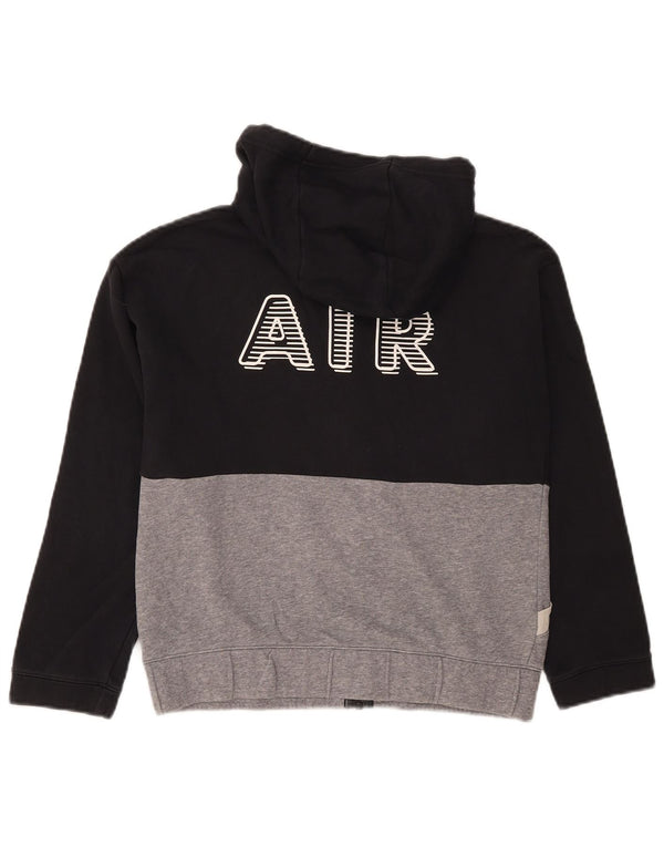 Suéter com capuz gráfico com zíper Nike para meninas 12-13 anos grande bloco colorido preto
