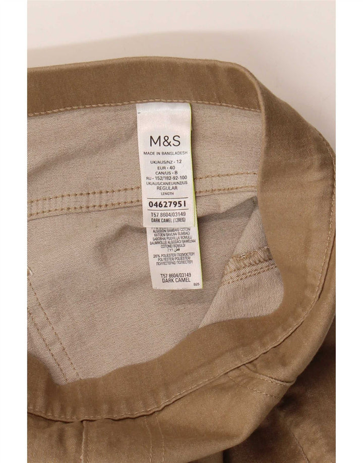 Calça jeans feminina Marks & Spencer UK 12 médio W30 L28 algodão bege