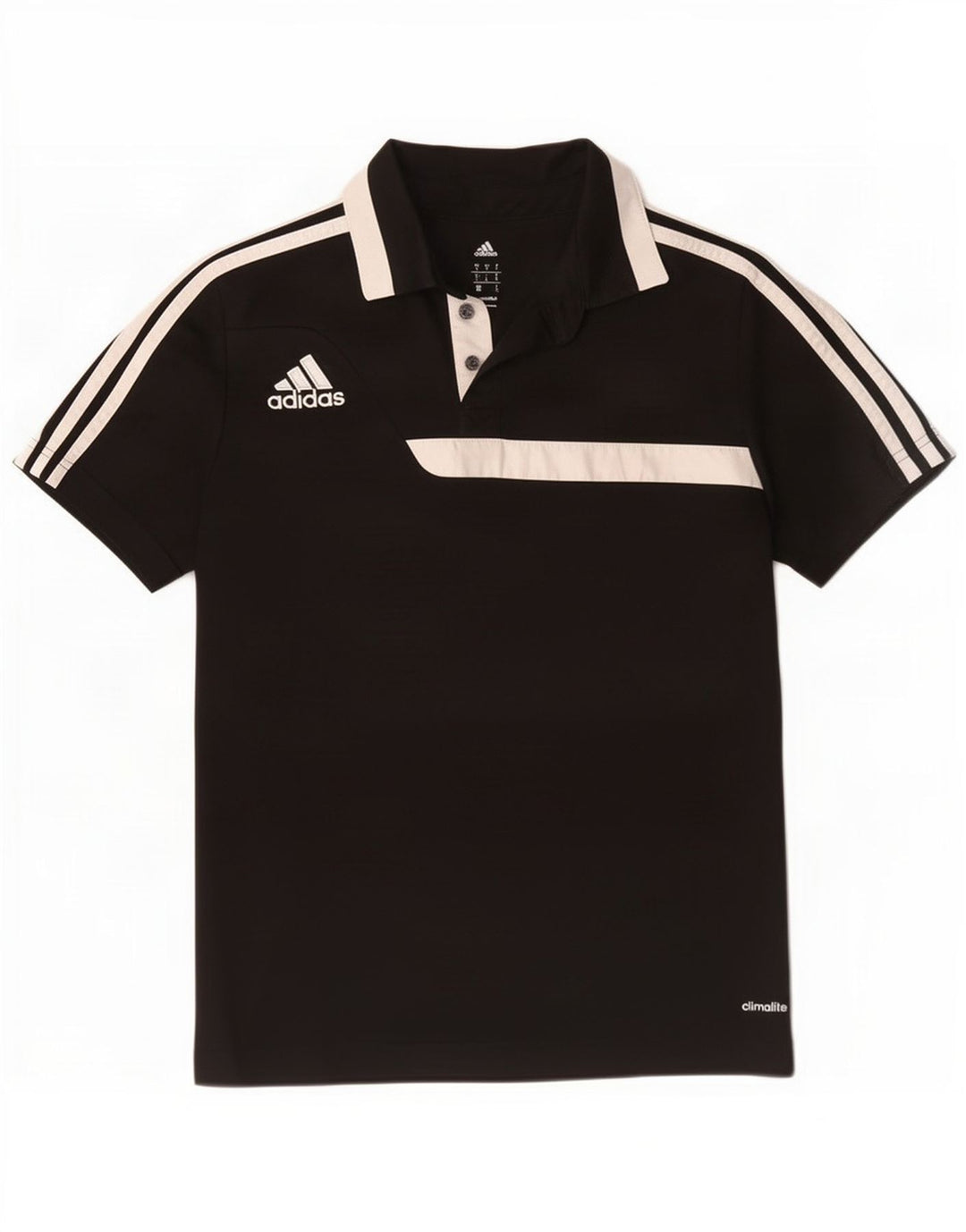 Adidas Mens Climalite Polo Shirt Pequeno Preto Colorblock Poliéster