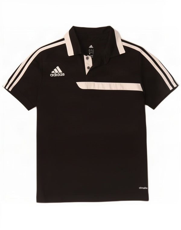 Adidas Mens Climalite Polo Shirt Pequeno Preto Colorblock Poliéster