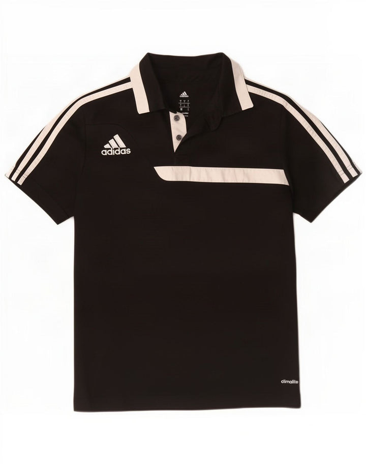 Adidas Mens Climalite Polo Shirt Pequeno Preto Colorblock Poliéster