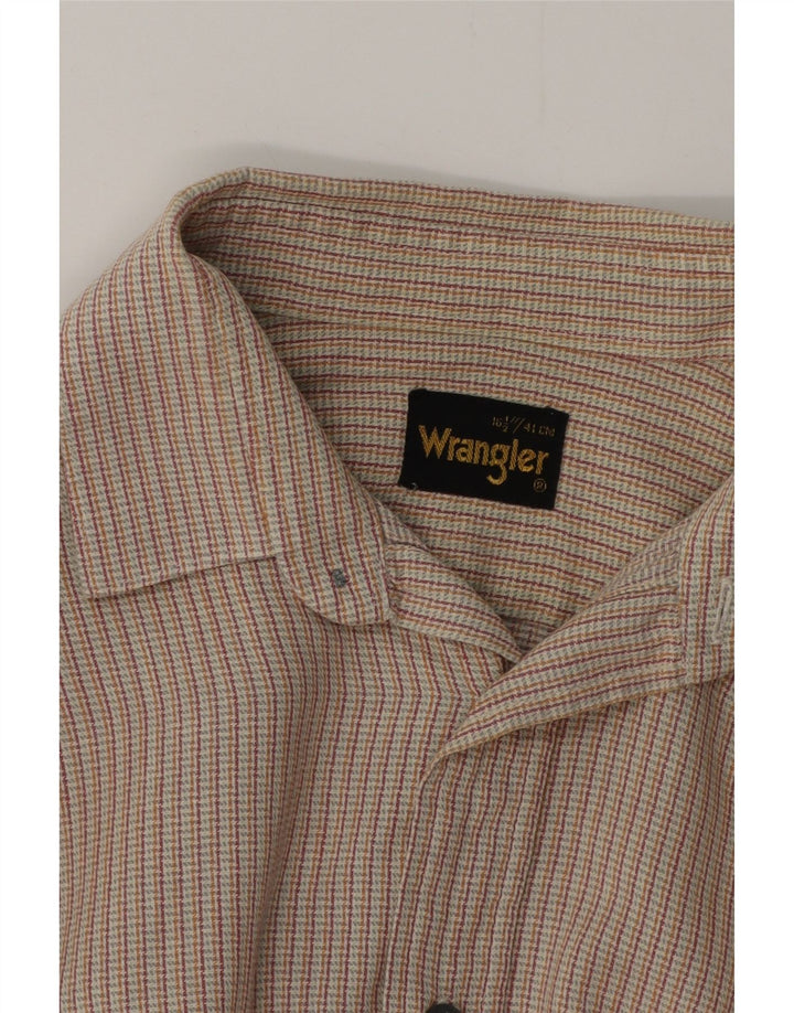 Camisa masculina de flanela WRANGLER tamanho 16 1/2 41 listrada bege grande