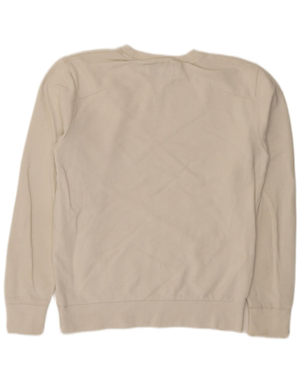 Calvin Klein Jeans Masculino moletom gráfico jumper pequeno algodão branco