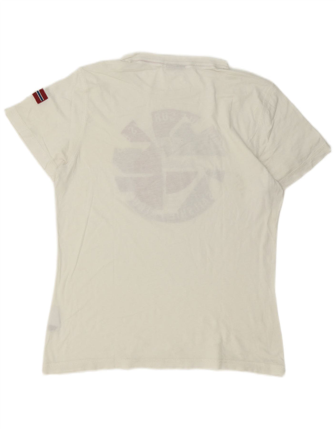 Camiseta masculina gráfica Napapijri Top médio algodão branco