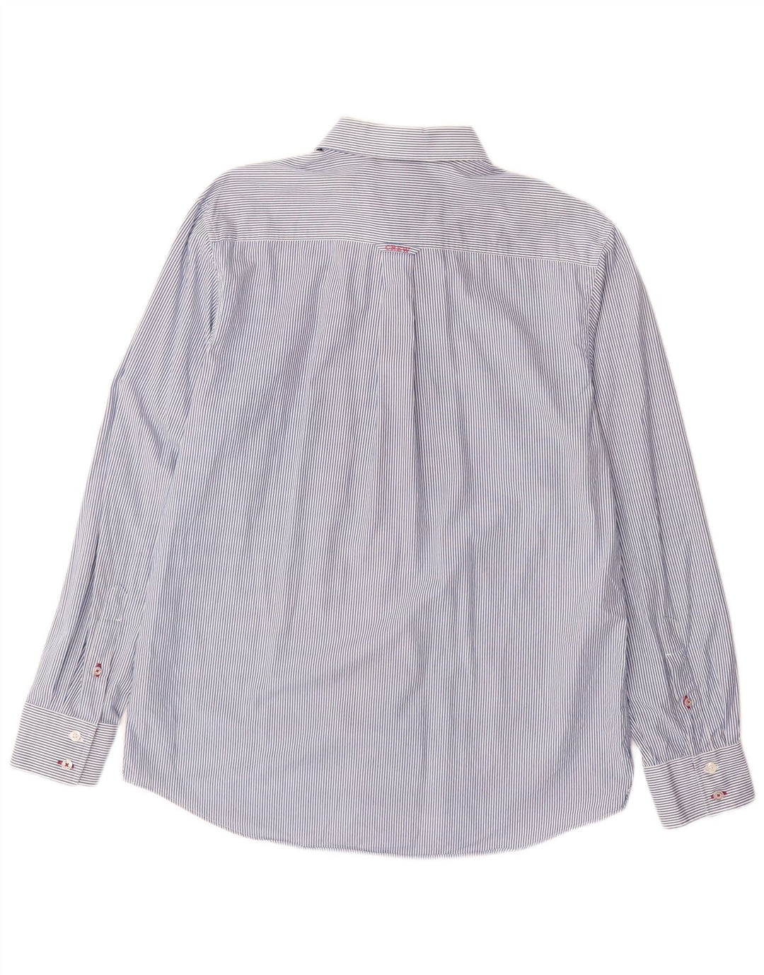 CREW CLOTHING Camisa masculina clássica de ajuste grande algodão listrado azul