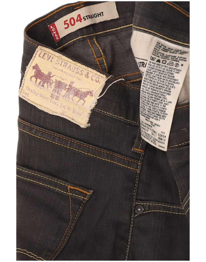 Levi's Masculino 504 Straight Jeans W32 L34 Cinza Algodão