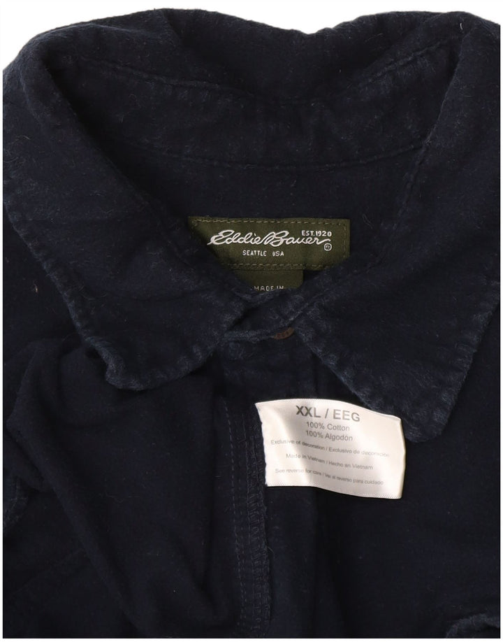 Camisa masculina de flanela EDDIE BAUER 2XL algodão azul marinho
