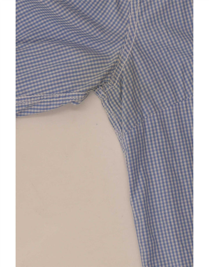 Camisa Benetton Mulher UK 12 Médio Azul Gingham