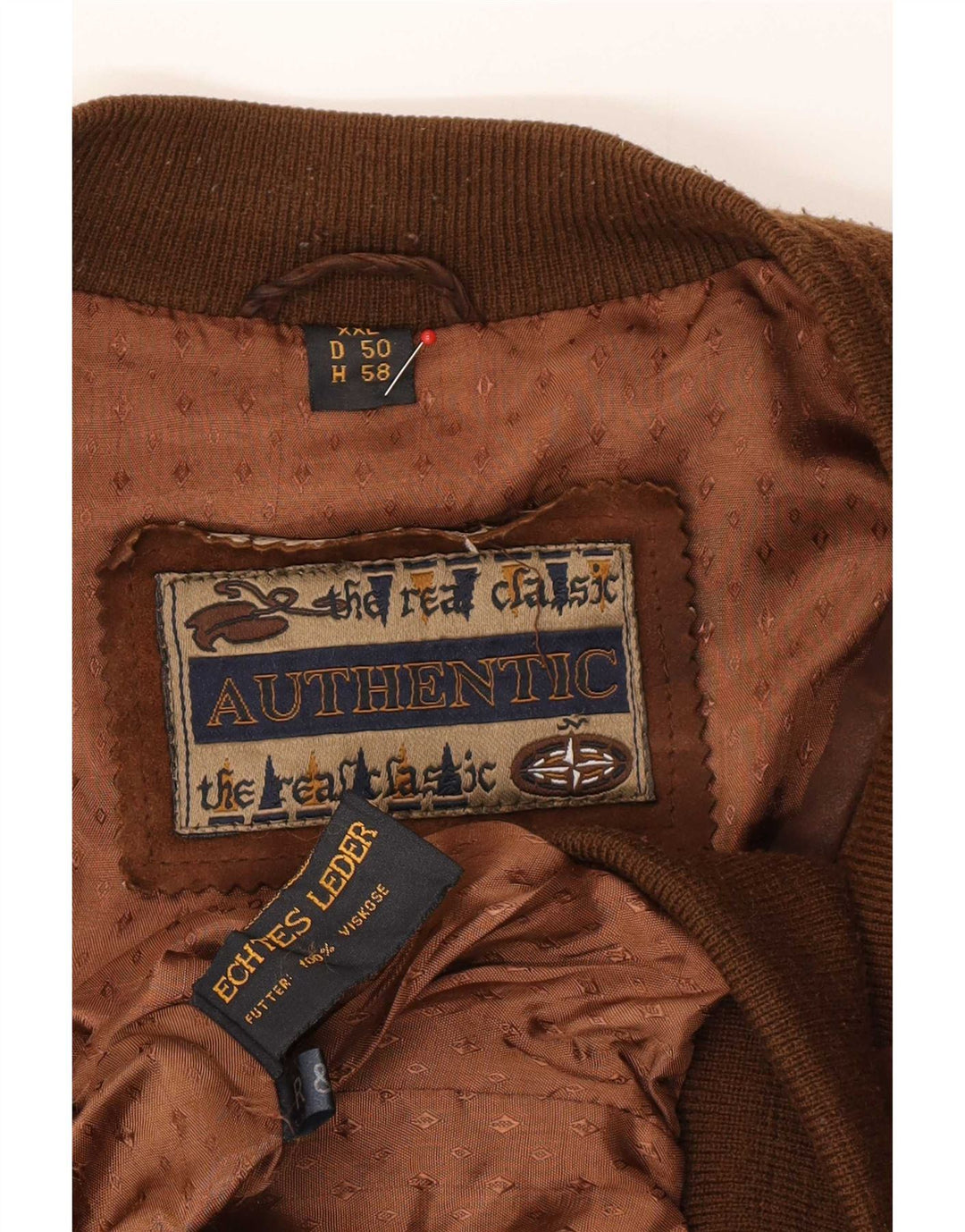 Jaqueta bomber de camurça masculina autêntica Reino Unido 44 2XL couro marrom