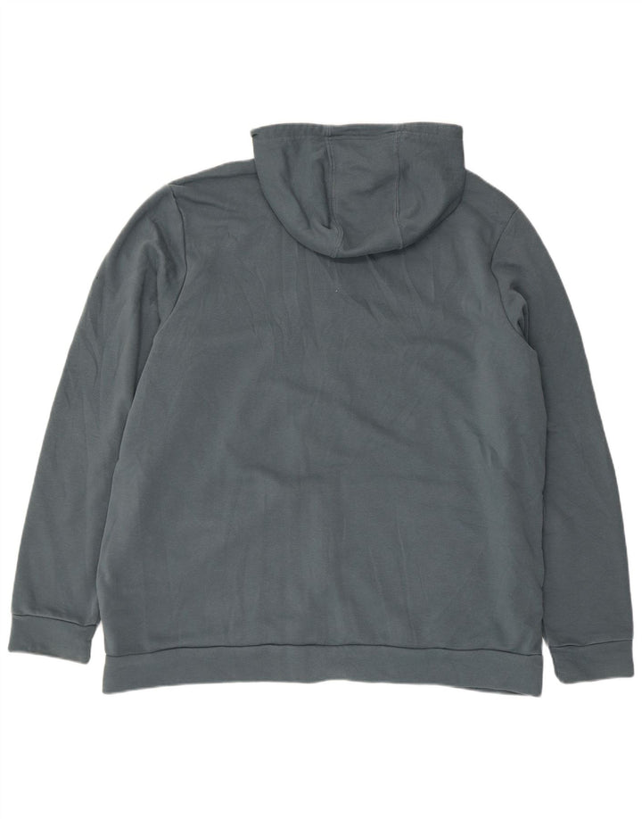 ADIDAS Suéter masculino com capuz e zíper gráfico 2XL algodão azul