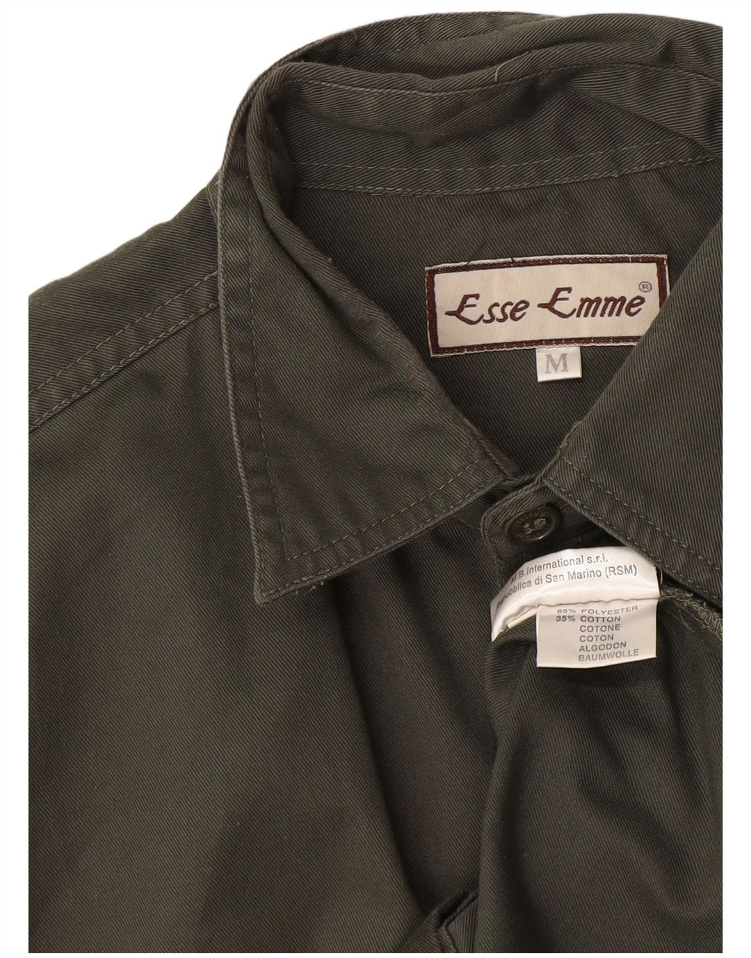 Camisa militar masculina ESSE EMME poliéster cáqui médio