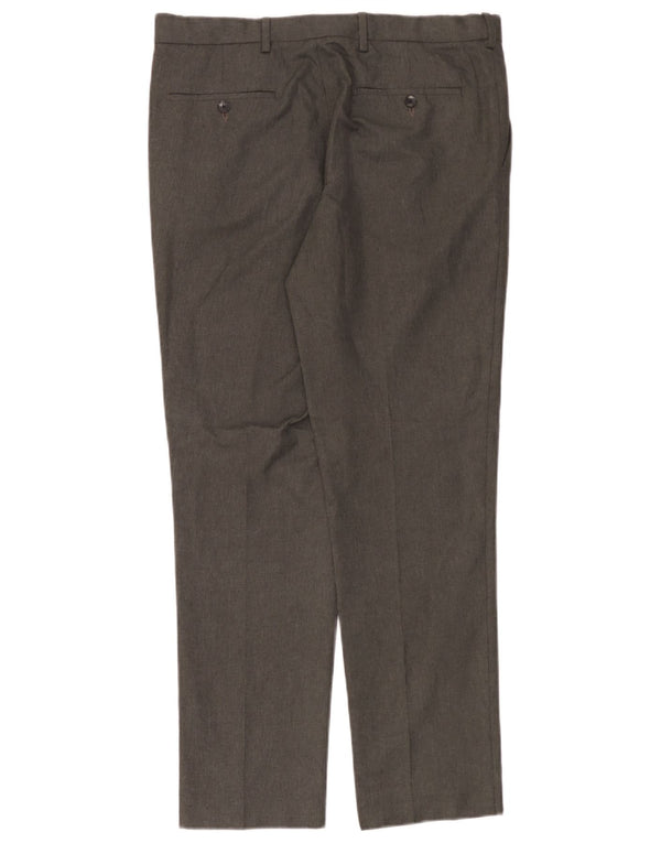 Calça Chino Masculina Slim Fit Marks & Spencer W34 L31 Poliéster Cinza