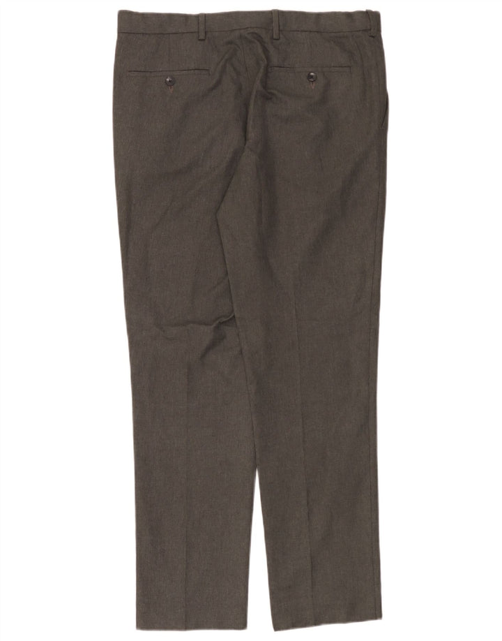 Calça Chino Masculina Slim Fit Marks & Spencer W34 L31 Poliéster Cinza