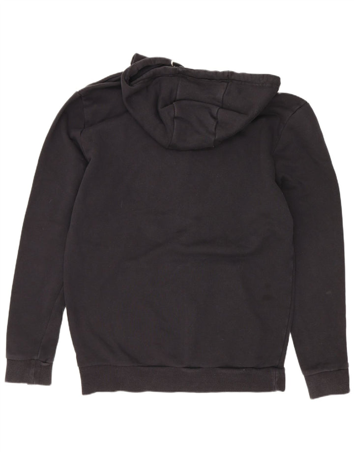 Suéter Ellesse masculino com capuz gráfico médio preto algodão