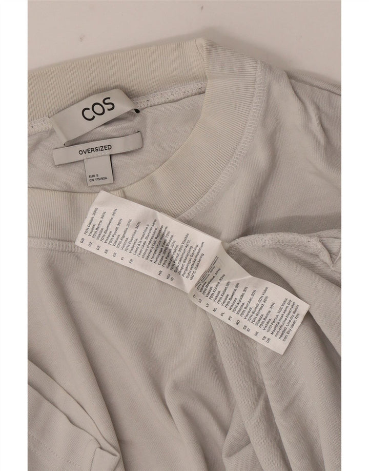 Cos Camiseta masculina oversized top pequeno algodão off white