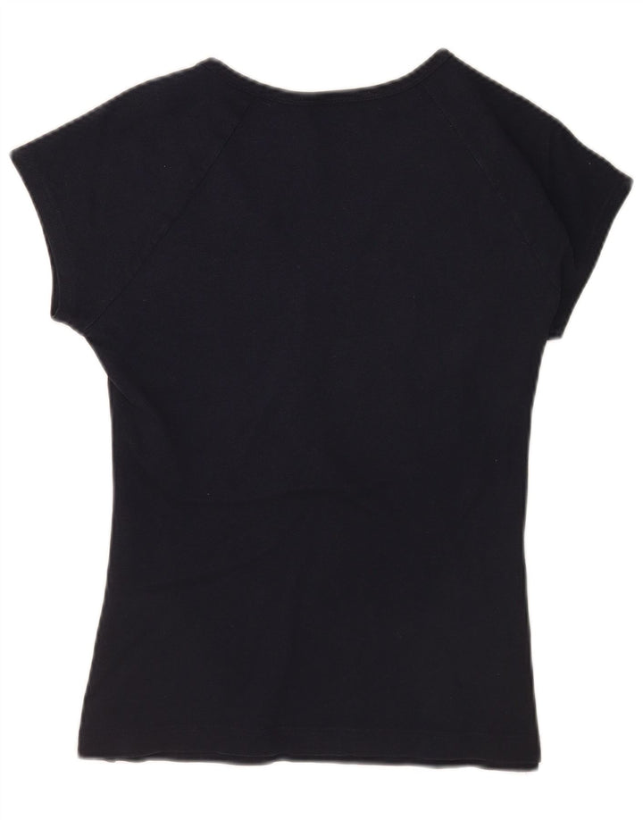 Camiseta feminina Lacoste tamanho superior 42 grande algodão azul marinho