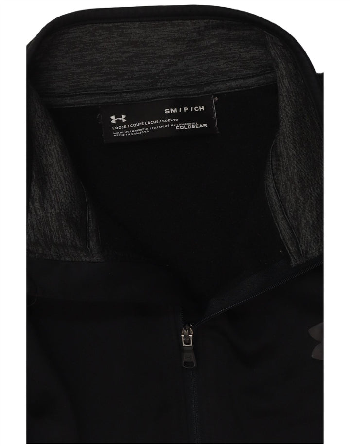 UNDER ARMOUR Mens Cold Gear Zip Neck Moletom Jumper Pequeno Preto