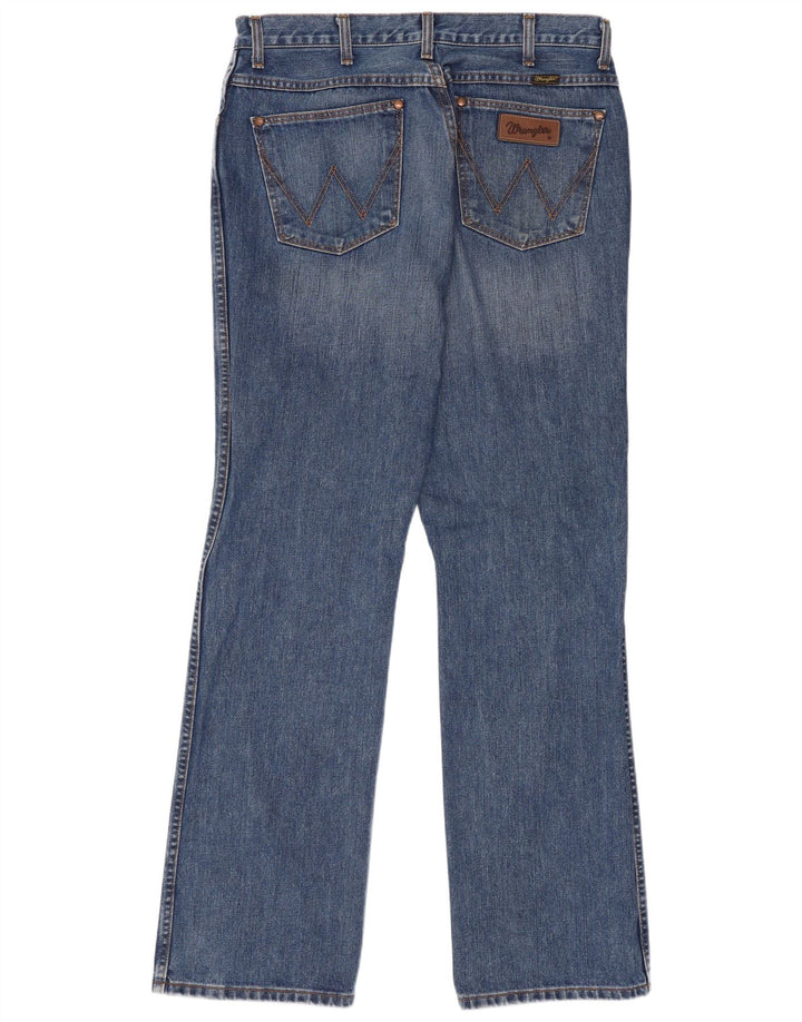 Wrangler Mens Straight Jeans W34 L34 Azul Algodão