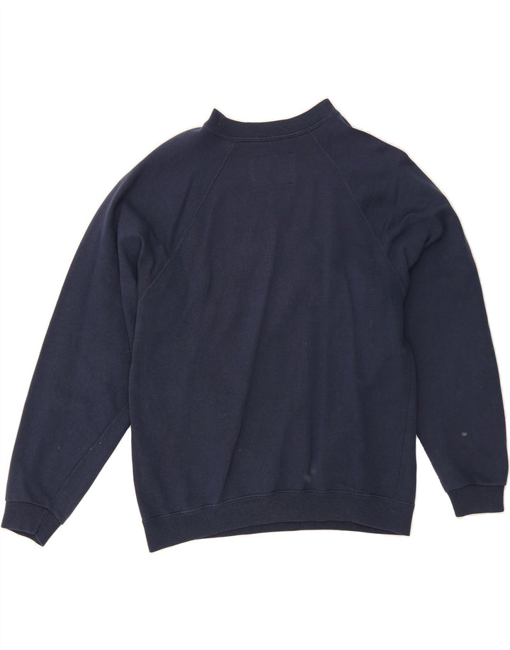 CHAMPION Mens Graphic Sweatshirt Jumper Small Navy Blue Vintage Champion and Second-Hand Champion from Messina Hembry 