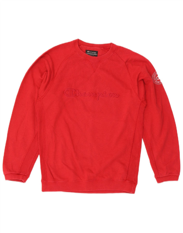 Jumper de moletom gráfico Champion Boys 11-12 anos algodão vermelho