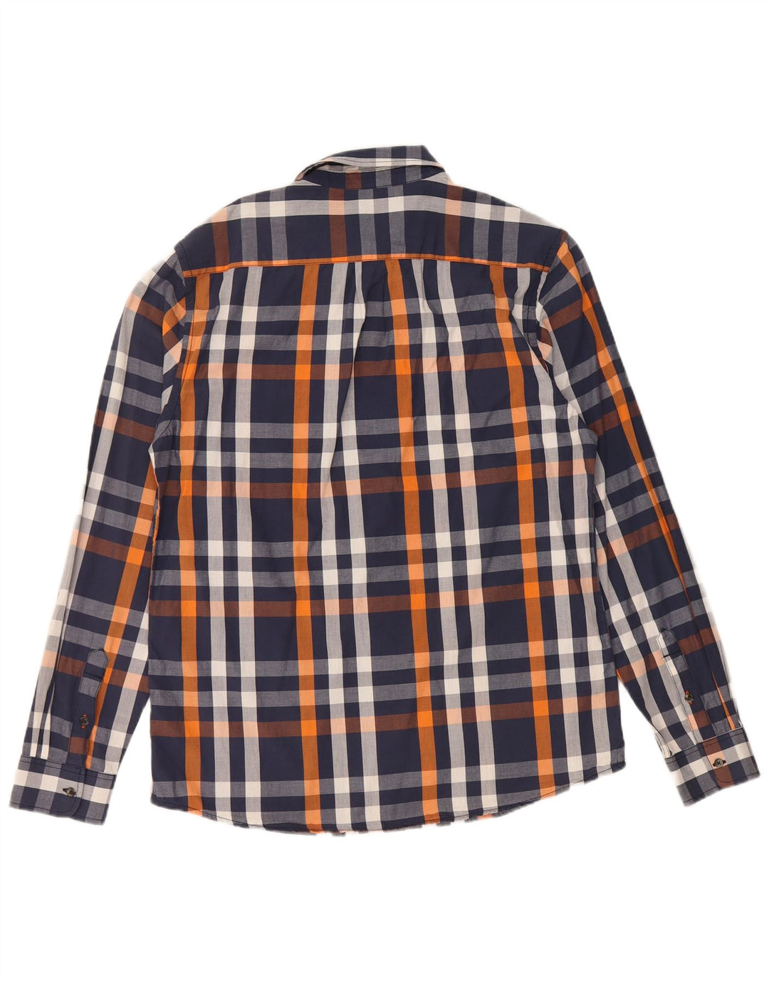 Camisa Wrangler masculina regular fit médio algodão xadrez azul marinho