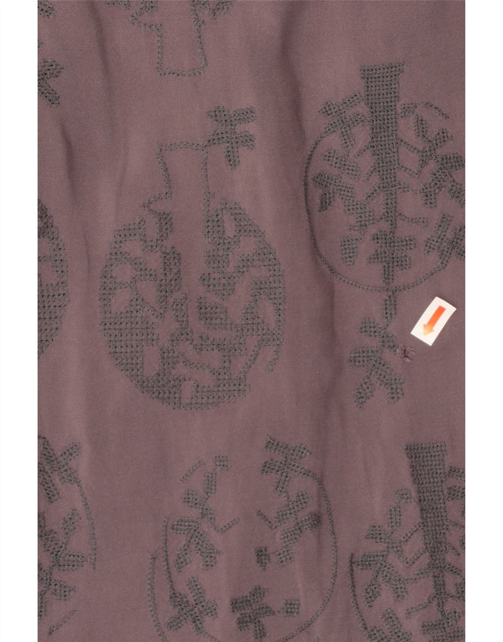 Vestido bainha feminino White Stuff Reino Unido 10 viscose floral cinza pequena