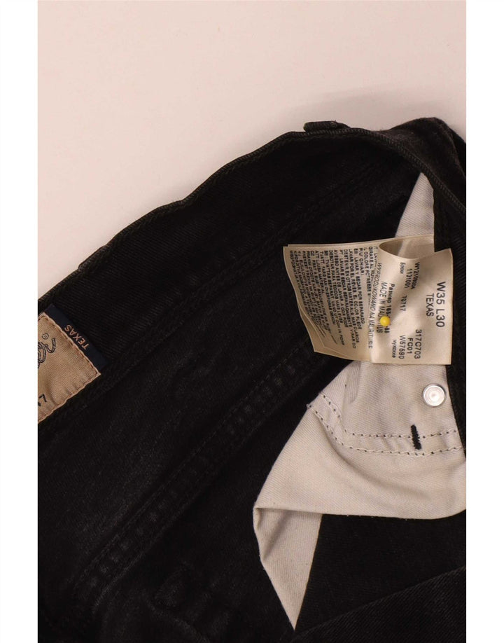 Wrangler Masculino Texas Straight Jeans W35 L30 Algodão Preto