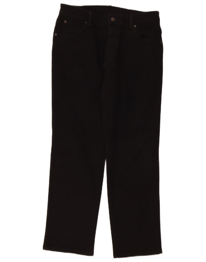 Wrangler Masculino Regular Straight Jeans W34 L30 Algodão Preto