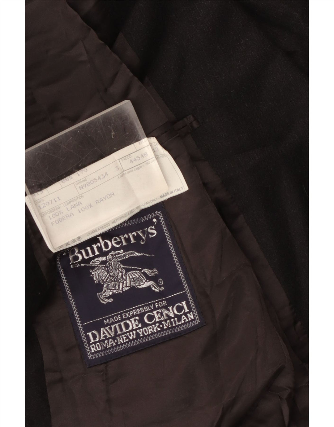 Jaqueta blazer masculina de 3 botões Burberrys IT 52 grande lã preta